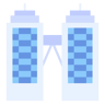Wolkenkratzer flach Icon