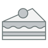 potongan kue two-color ikon