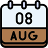 agosto color lineal icono