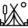野营 线条 图标