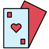 playing cards lineal color icon