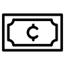 argent ligne icône