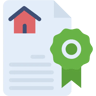 certificato immobiliare flat icona
