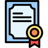 certificate lineal-color icon