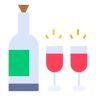 香槟酒 扁平 图标