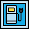 borne de recharge pour voitures électriques couleur linéaire icône