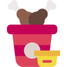 Pierna de pollo flat icono