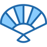 abanico chino dos colores icono
