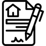 real estate contract line icon