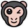 monkey lineal color icon