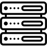数据库服务器机架 线条 图标