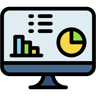 computer diagram lineal color icon