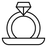 钻石戒指 line 图标