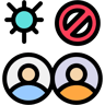 social distancing lineal color icon
