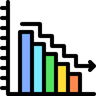 downward trend lineal color icon