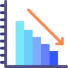 downward trend flat icon