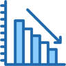 downward trend two-color icon