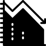 الاتجاه النزولي ثنائي اللون أيقونة
