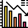 downward trend lineal color icon