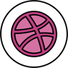 logotipo do dribbble cor linear ícone