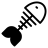 هيكل السمكة ثنائي اللون أيقونة