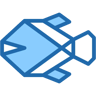 origami fish two-color icon