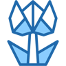 geometric flower two-color icon
