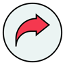 forward curved arrow lineal color icon
