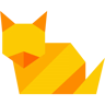 origami tilki flat simge