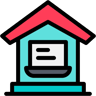 home office lineal color icon