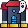 ghost house lineal color icon