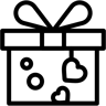 礼品盒 线条 图标