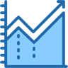 bar chart two color icon