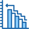 bar graph two color icon