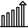 tableau de croissance ligne icône
