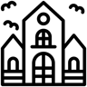 haunted amusement line icon