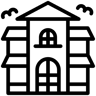 haunted building line icon
