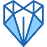 geometric heart two-color icon