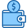 Geldbörse zwei farben Icon