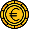 euro couleur linéaire icône