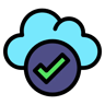 nube lineal-color icono