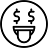 argent ligne icône