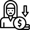 financial loss line icon
