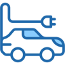 electric car two-color icon