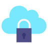 seguridad en la nube flat icono