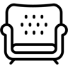 kursi berlengan line ikon