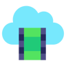 almacenamiento en la nube flat icono