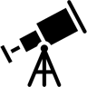 teleskop dolu simge