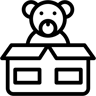 玩具熊 线条 图标