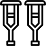 muletas line ícone